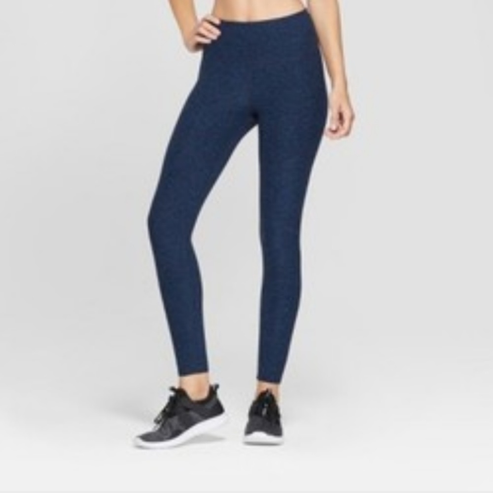 Womens Mini Striped Mid-Rise leggings